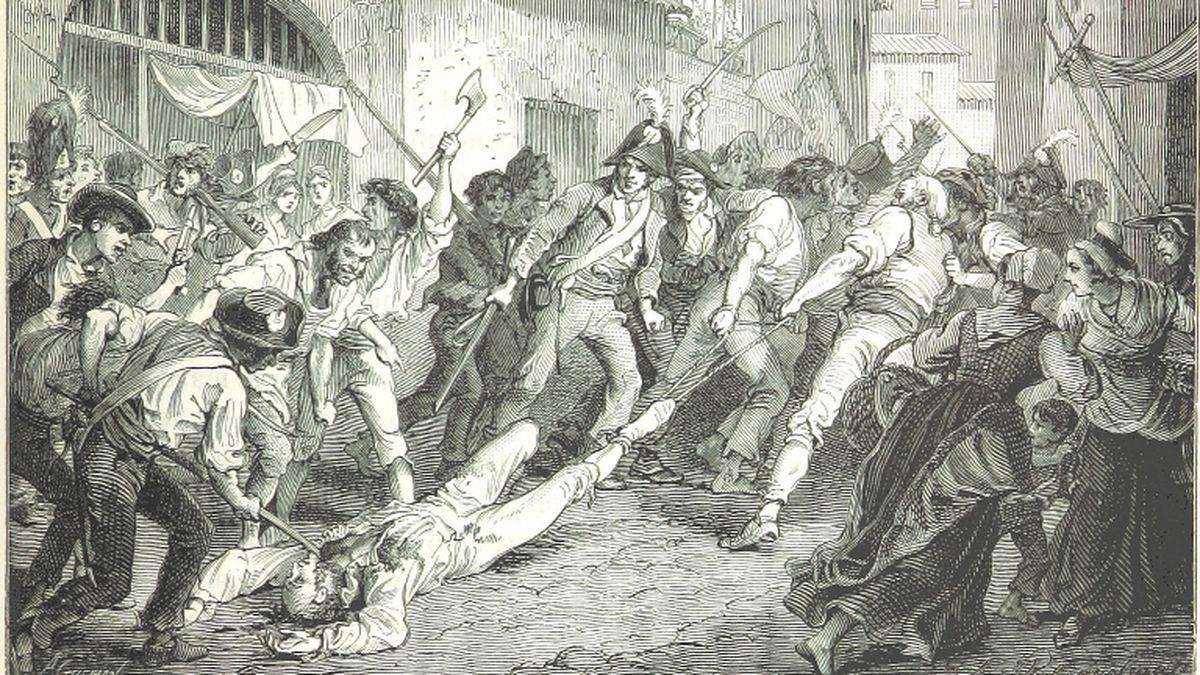 Brune dragged in the river Rhône (H. Martin, 1867)