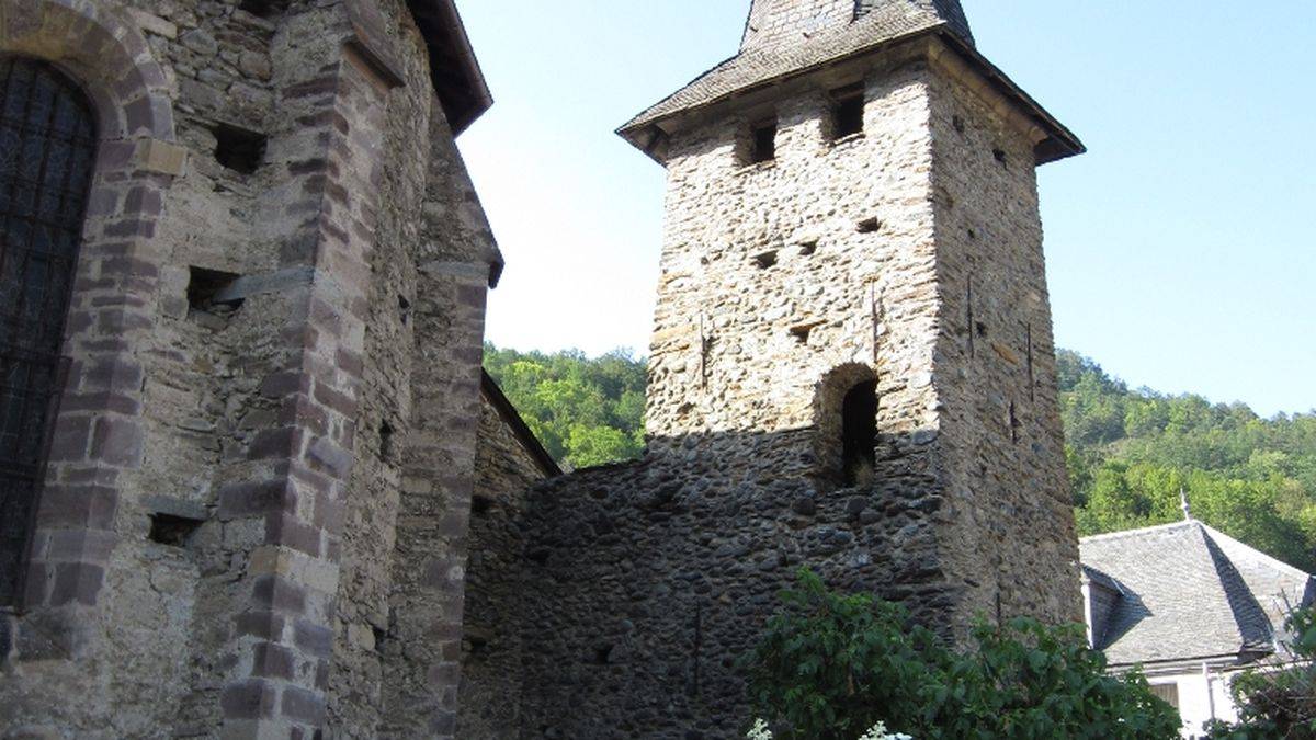 The church and a fortified tower